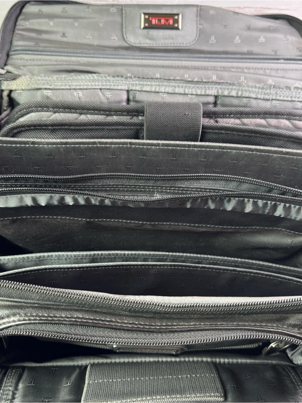 Vintage TUMI Black Leather Laptop Travel Backpack